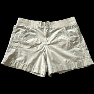 Khaki & Co Utility Camp Hiking Stretch Shorts Tan Elastic Waist